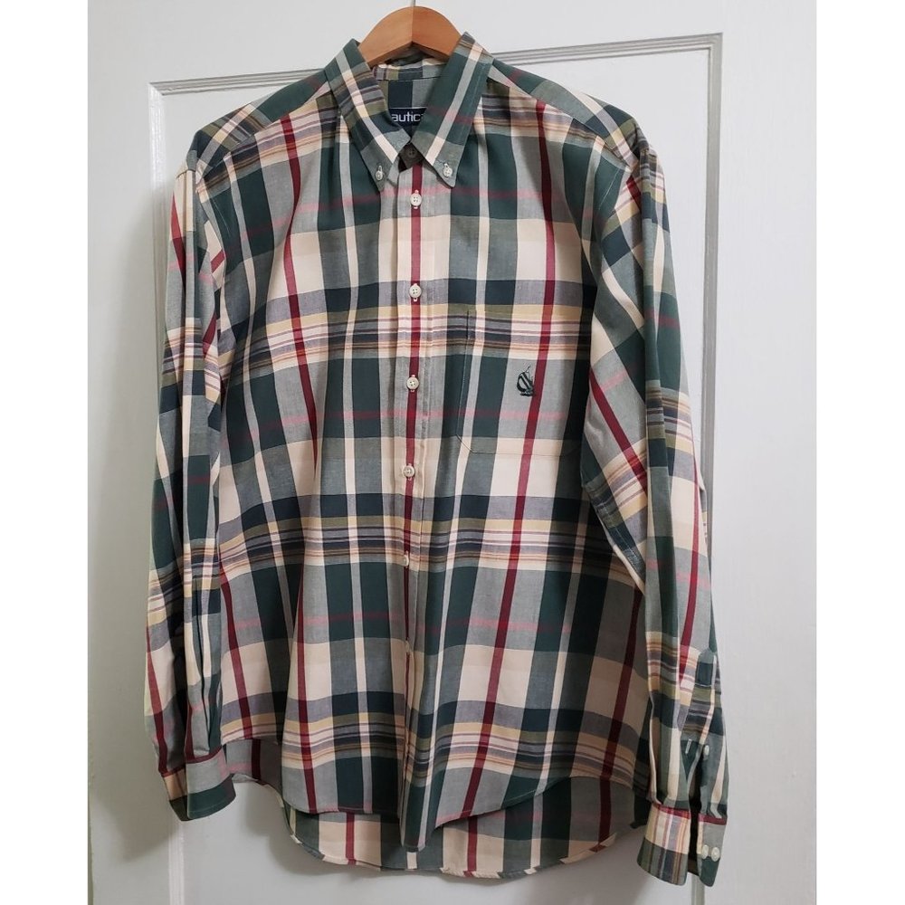 Nautica Mens Shirt Large Classic Dress Shirt Long Sleeve Button Down 100 Percent - Picture 5 of 11
